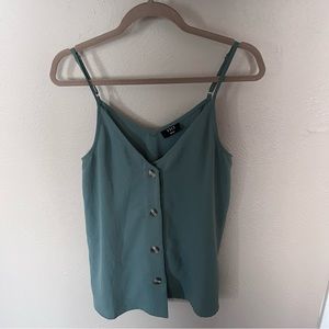 Vici button spaghetti strap tank